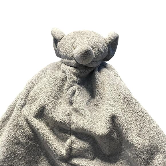 Angel Dear Elephant Lovey Security Blanket Plush Stitched Eyes Nursery Gray 12" - Picture 5 of 11